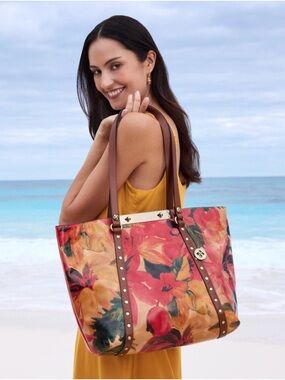 Patricia Nash Benvenuto Leather Floral Tote
